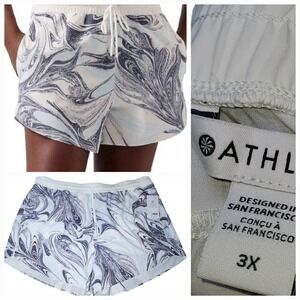 New Athleta All Activity Shorts art water‎ Print Size 3x 44x4.5 Workout/Beach